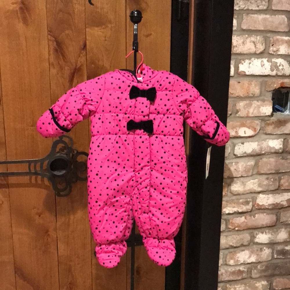 CLEARANCE Pink Polka Dot Snowsuit 6-9 Mos